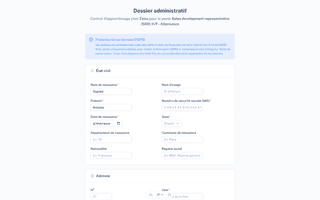 Formulaire sécurisé de collecte des données étudiant pour le CERFA